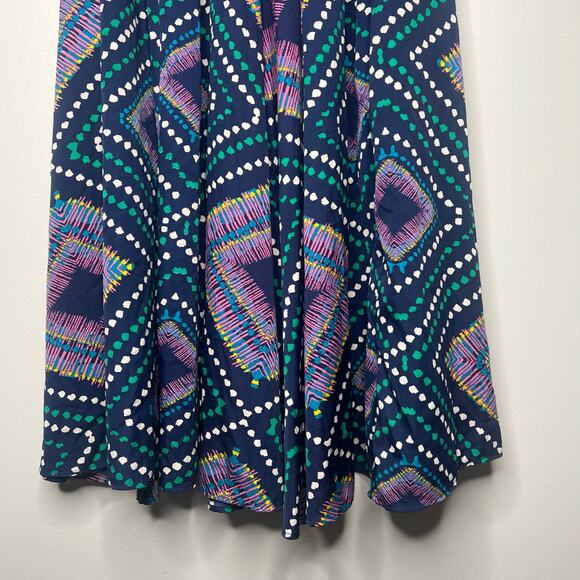 Women's Boho Maxi Skirt Sz. M Geometric Mosaic A-Line Gypsy Multicolor Hippie - Picture 3 of 8